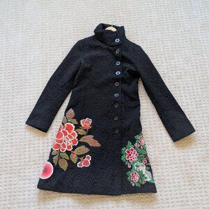 Desigual embroidered coat size EU 38 (US 4)